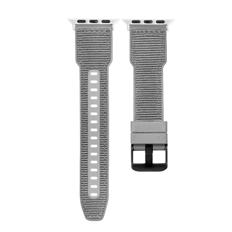 For Apple Watch Ultra 49mm Hybrid Braid Nylon Silicone Watch Band(Grey) by buy2fix