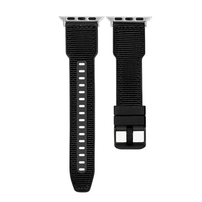 For Apple Watch Ultra 2 49mm Hybrid Braid Nylon Silicone Watch Band(Black) by buy2fix
