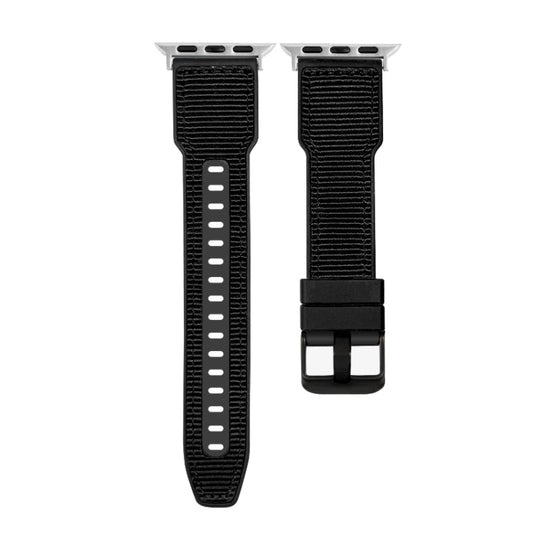 For Apple Watch Ultra 2 49mm Hybrid Braid Nylon Silicone Watch Band(Black) by buy2fix