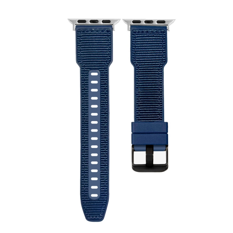 For Apple Watch Ultra 2 49mm Hybrid Braid Nylon Silicone Watch Band(Blue) by buy2fix