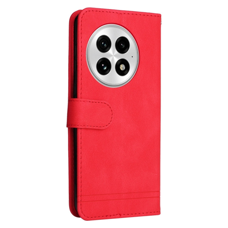 For OnePlus 13 Skin Feel Life Tree Metal Button Leather Phone Case(Red) - OnePlus Cases by buy2fix | Online Shopping UK | buy2fix