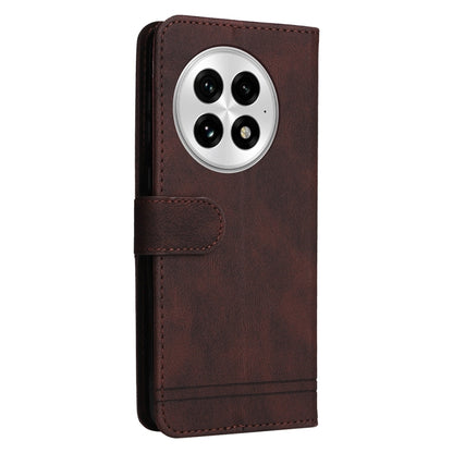 For OnePlus 13 Skin Feel Life Tree Metal Button Leather Phone Case(Brown) - OnePlus Cases by buy2fix | Online Shopping UK | buy2fix