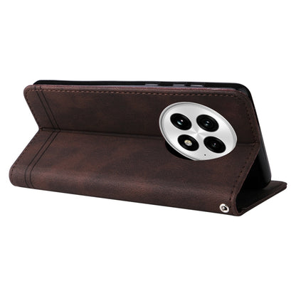 For OnePlus 13 Skin Feel Life Tree Metal Button Leather Phone Case(Brown) - OnePlus Cases by buy2fix | Online Shopping UK | buy2fix