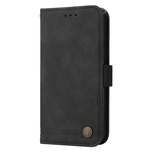For OnePlus 13 Skin Feel Life Tree Metal Button Leather Phone Case(Black) - OnePlus Cases by buy2fix | Online Shopping UK | buy2fix