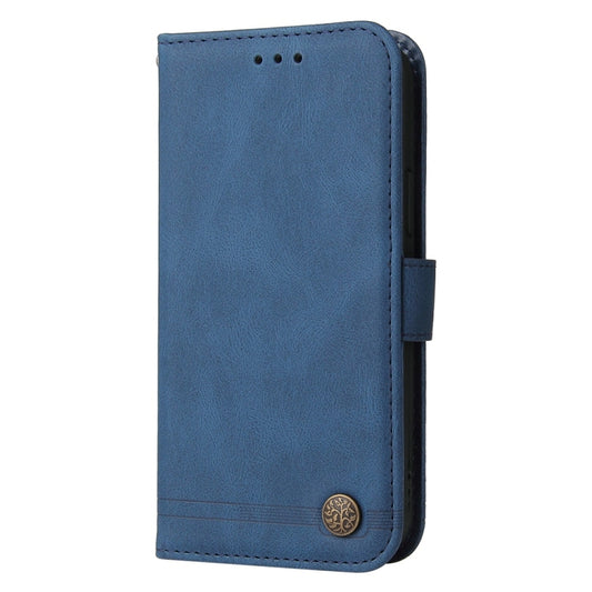 For OnePlus 13 Skin Feel Life Tree Metal Button Leather Phone Case(Blue) - OnePlus Cases by buy2fix | Online Shopping UK | buy2fix