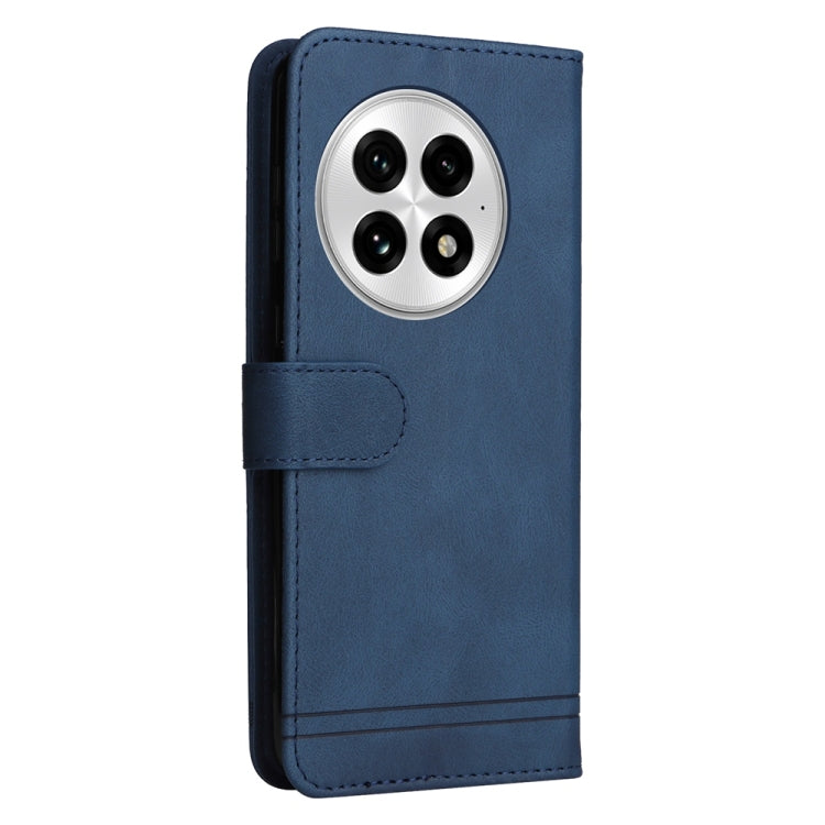 For OnePlus 13 Skin Feel Life Tree Metal Button Leather Phone Case(Blue) - OnePlus Cases by buy2fix | Online Shopping UK | buy2fix