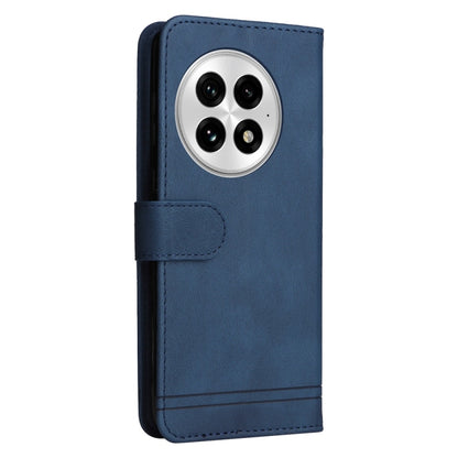 For OnePlus 13 Skin Feel Life Tree Metal Button Leather Phone Case(Blue) - OnePlus Cases by buy2fix | Online Shopping UK | buy2fix
