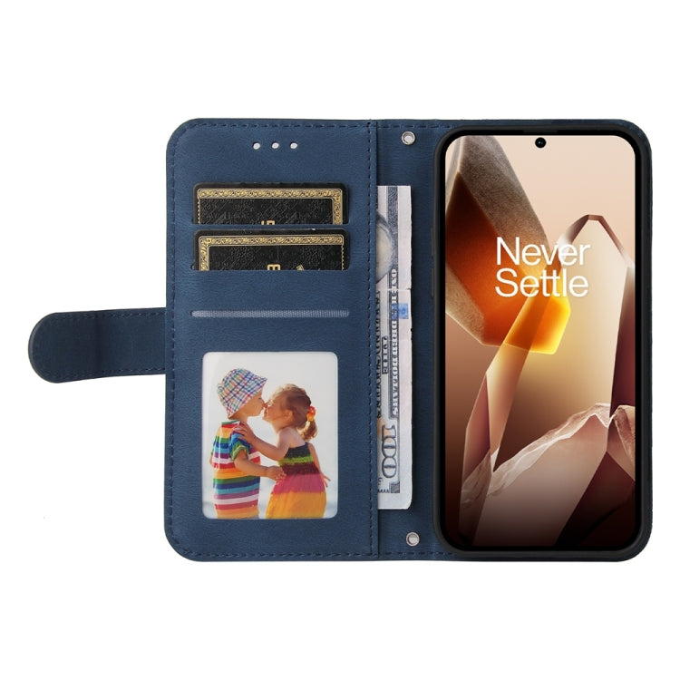 For OnePlus 13 Skin Feel Life Tree Metal Button Leather Phone Case(Blue) - OnePlus Cases by buy2fix | Online Shopping UK | buy2fix