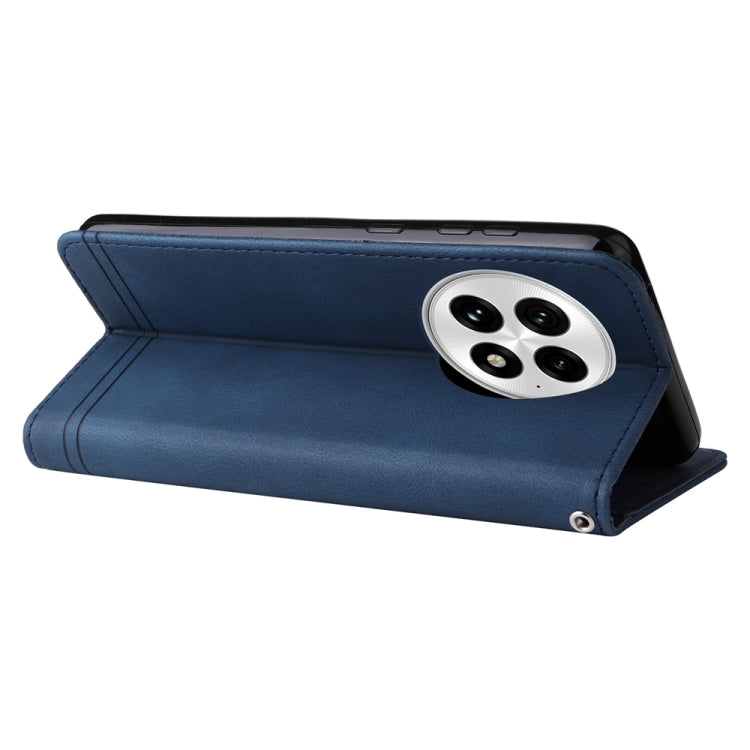 For OnePlus 13 Skin Feel Life Tree Metal Button Leather Phone Case(Blue) - OnePlus Cases by buy2fix | Online Shopping UK | buy2fix