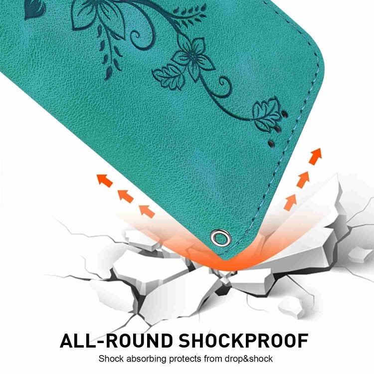 For OnePlus 13 Lily Embossed Leather Phone Case(Green) - OnePlus Cases by buy2fix | Online Shopping UK | buy2fix