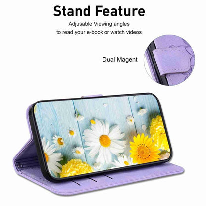 For iPhone Air Lily Embossed Leather Phone Case(Purple) - iPhone Air Cases by buy2fix | Online Shopping UK | buy2fix