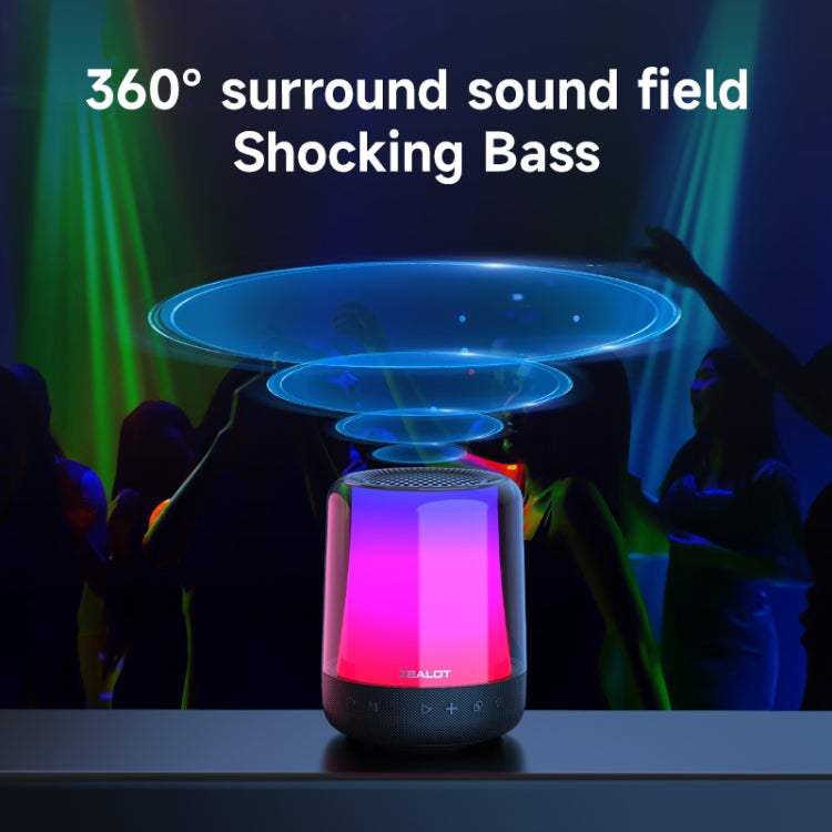 Zealot S66 Portable RGB Light Wireless Bluetooth Speaker Outdoor Subwoofer(Black) - Desktop Speaker by ZEALOT | Online Shopping UK | buy2fix