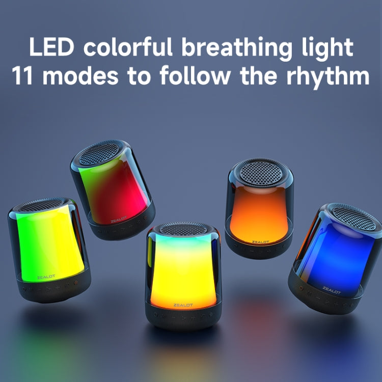 Zealot S66 Portable RGB Light Wireless Bluetooth Speaker Outdoor Subwoofer(Black) - Desktop Speaker by ZEALOT | Online Shopping UK | buy2fix