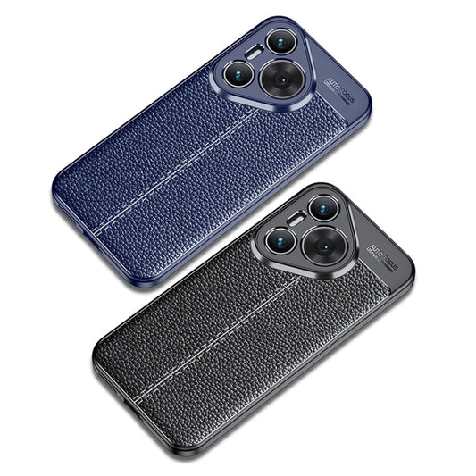 For Huawei Pura 70 Litchi Texture TPU Shockproof Phone Case(Black) - Huawei Cases by buy2fix | Online Shopping UK | buy2fix
