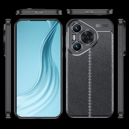 For Huawei Pura 70 Litchi Texture TPU Shockproof Phone Case(Black) - Huawei Cases by buy2fix | Online Shopping UK | buy2fix