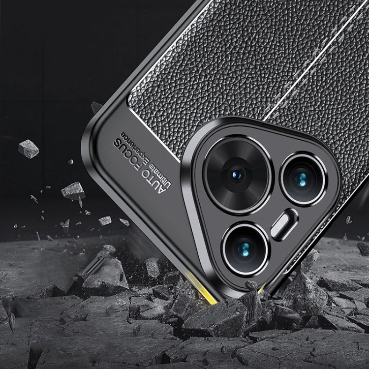 For Huawei Pura 70 Litchi Texture TPU Shockproof Phone Case(Black) - Huawei Cases by buy2fix | Online Shopping UK | buy2fix