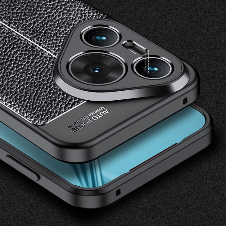 For Huawei Pura 70 Litchi Texture TPU Shockproof Phone Case(Black) - Huawei Cases by buy2fix | Online Shopping UK | buy2fix