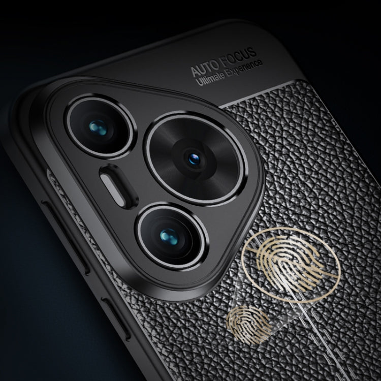 For Huawei Pura 70 Litchi Texture TPU Shockproof Phone Case(Black) - Huawei Cases by buy2fix | Online Shopping UK | buy2fix