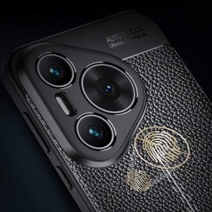 For Huawei Pura 70 Litchi Texture TPU Shockproof Phone Case(Black) - Huawei Cases by buy2fix | Online Shopping UK | buy2fix