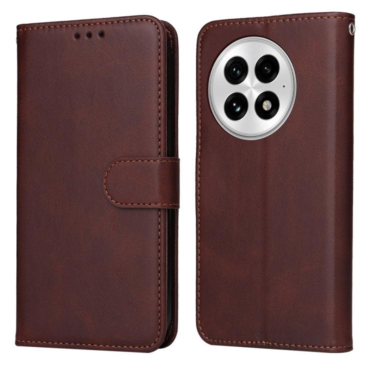 For OnePlus 13 Classic Calf Texture Flip Leather Phone Case(Brown) - OnePlus Cases by buy2fix | Online Shopping UK | buy2fix