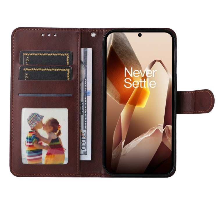 For OnePlus 13 Classic Calf Texture Flip Leather Phone Case(Brown) - OnePlus Cases by buy2fix | Online Shopping UK | buy2fix