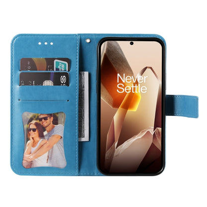 For OnePlus 13 Seven-petal Flowers Embossing Leather Phone Case(Blue) - OnePlus Cases by buy2fix | Online Shopping UK | buy2fix