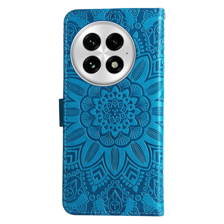For OnePlus 13 Embossed Sunflower Leather Phone Case(Blue) - OnePlus Cases by buy2fix | Online Shopping UK | buy2fix