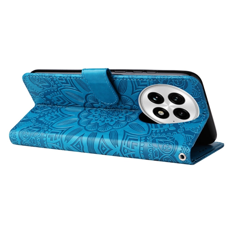 For OnePlus 13 Embossed Sunflower Leather Phone Case(Blue) - OnePlus Cases by buy2fix | Online Shopping UK | buy2fix