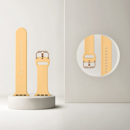 For Apple Watch Ultra 49mm Pin Buckle Silicone Watch Band(Light Orange) by buy2fix