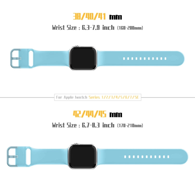 For Apple Watch Series 8 41mm Pin Buckle Silicone Watch Band(Light Blue) by buy2fix