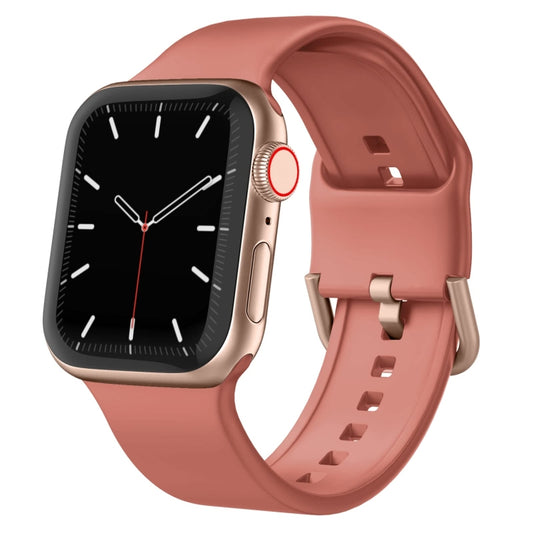 For Apple Watch Series 8 41mm Pin Buckle Silicone Watch Band(Coral) by buy2fix