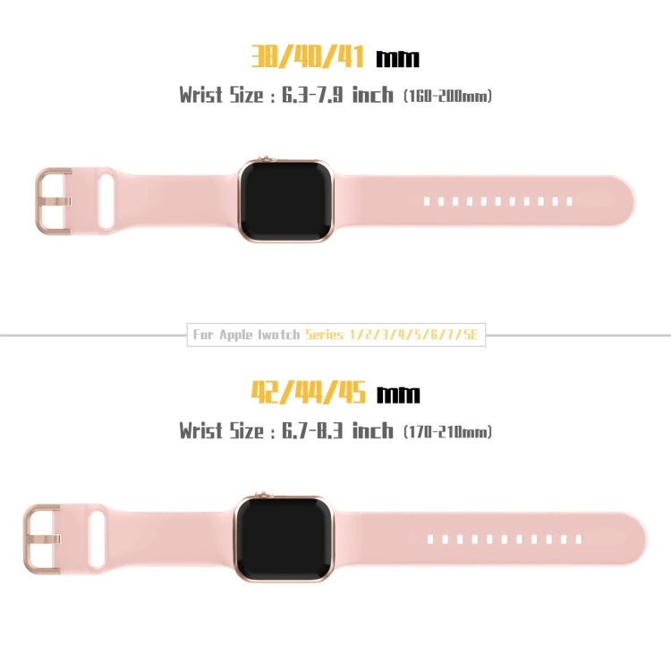 For Apple Watch Series 8 45mm Pin Buckle Silicone Watch Band(Pink) by buy2fix