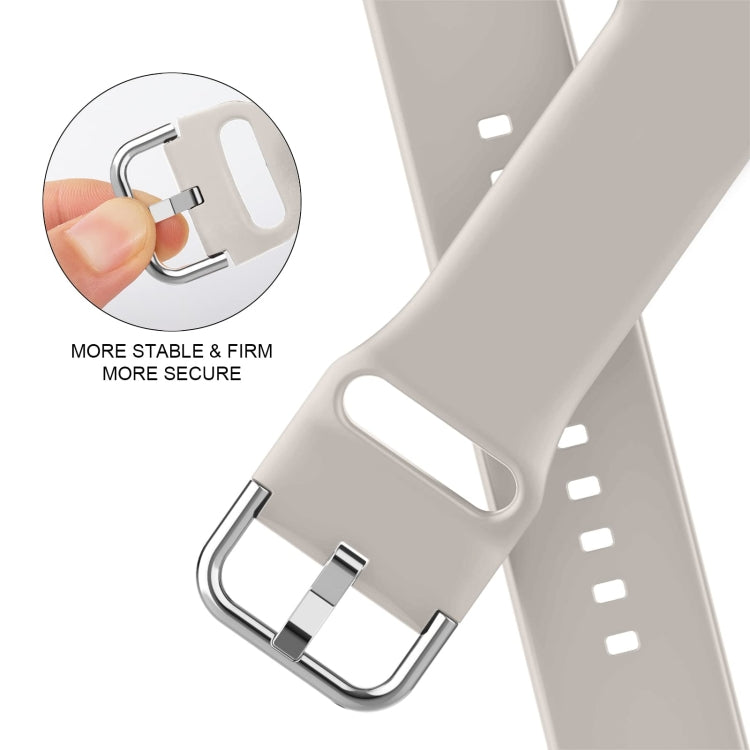 For Apple Watch Series 8 45mm Pin Buckle Silicone Watch Band(Starlight) by buy2fix