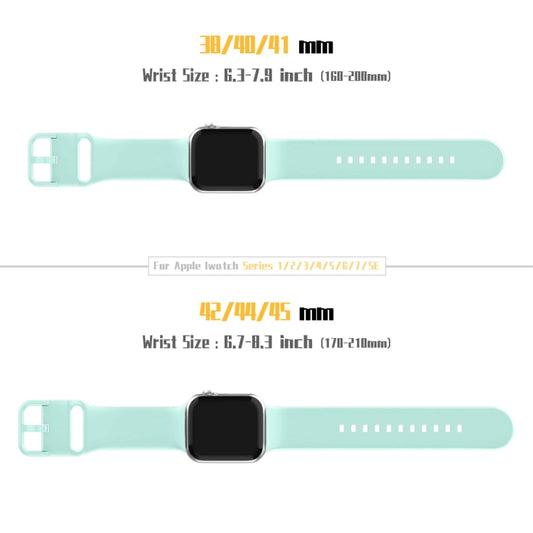 For Apple Watch SE 2022 40mm Pin Buckle Silicone Watch Band(Mint Green) by buy2fix
