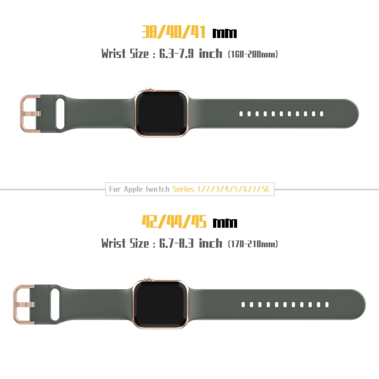 For Apple Watch SE 2022 40mm Pin Buckle Silicone Watch Band(Olive) by buy2fix