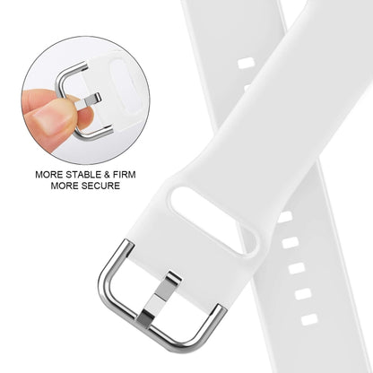 For Apple Watch SE 2022 44mm Pin Buckle Silicone Watch Band(White) by buy2fix