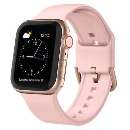 For Apple Watch SE 2022 44mm Pin Buckle Silicone Watch Band(Pink) by buy2fix