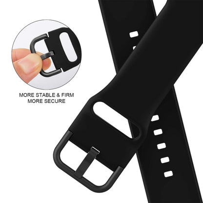 For Apple Watch SE 2022 44mm Pin Buckle Silicone Watch Band(Black) by buy2fix