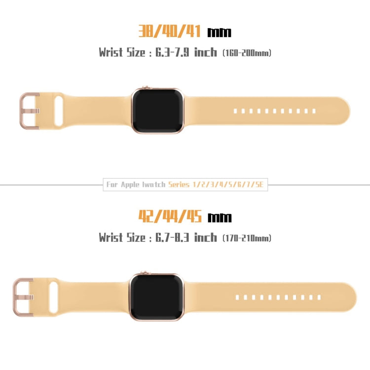 For Apple Watch Series 7 41mm Pin Buckle Silicone Watch Band(Light Orange) by buy2fix