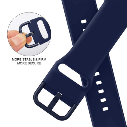 For Apple Watch SE 44mm Pin Buckle Silicone Watch Band(Midnight Blue) by buy2fix