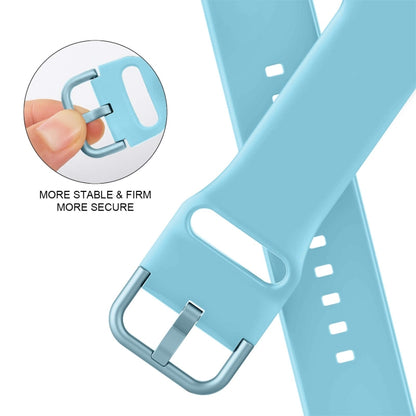 For Apple Watch Series 5 44mm Pin Buckle Silicone Watch Band(Light Blue) by buy2fix