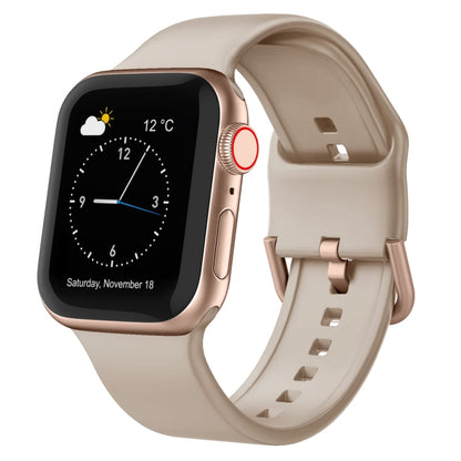 For Apple Watch Series 4 44mm Pin Buckle Silicone Watch Band(Milk Tea) by buy2fix