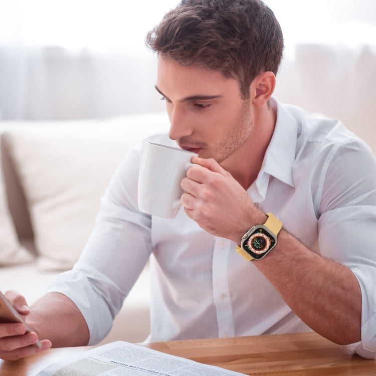 For Apple Watch Series 4 44mm Pin Buckle Silicone Watch Band(Light Orange) by buy2fix