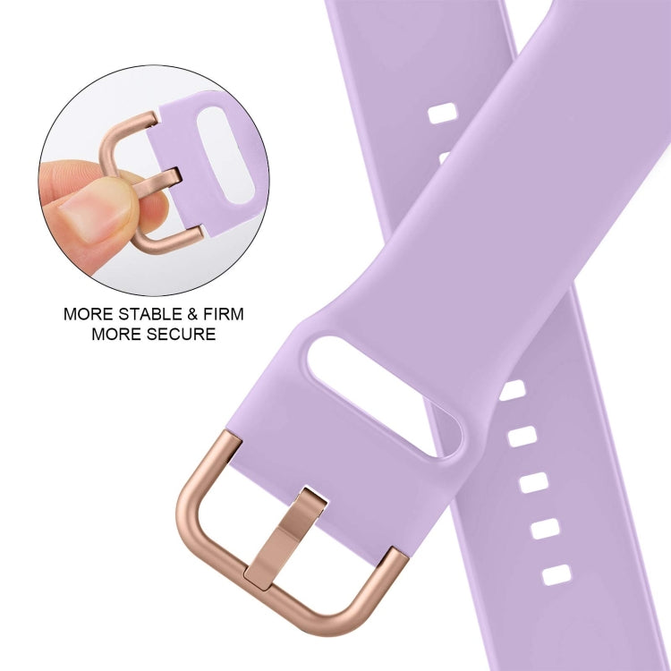 For Apple Watch Series 2 42mm Pin Buckle Silicone Watch Band(Lavender) by buy2fix