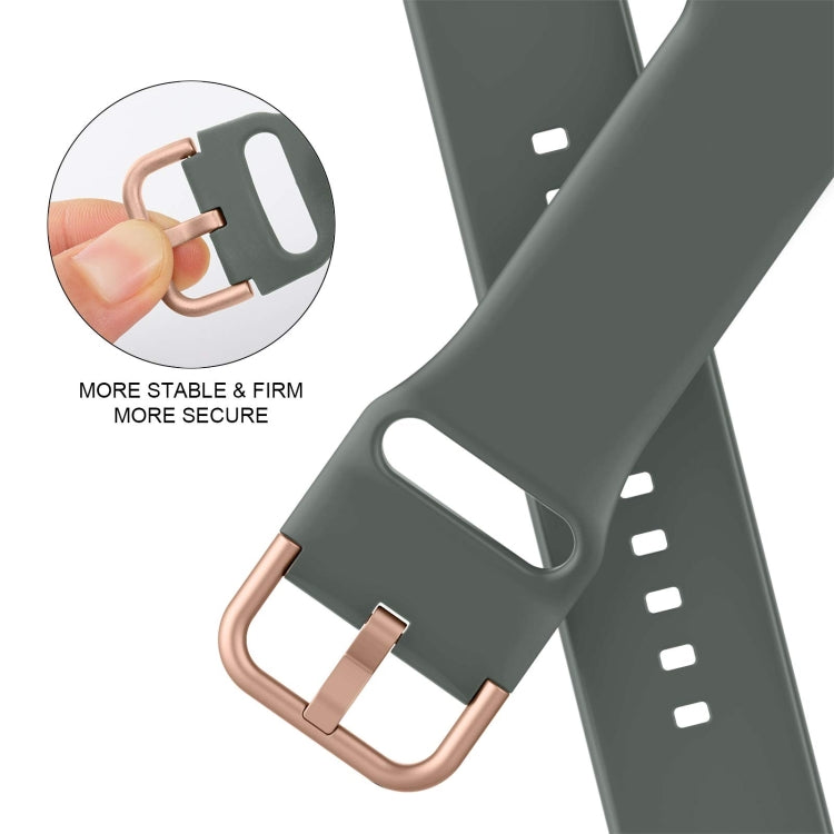 For Apple Watch 42mm Pin Buckle Silicone Watch Band(Olive) by buy2fix