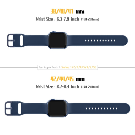 For Apple Watch 38mm Pin Buckle Silicone Watch Band(Abyss Blue) by buy2fix