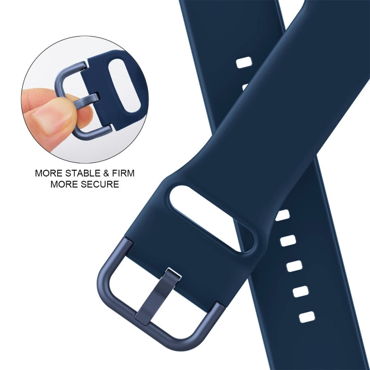 For Apple Watch 38mm Pin Buckle Silicone Watch Band(Abyss Blue) by buy2fix