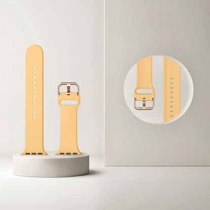 For Apple Watch Series 9 41mm Pin Buckle Silicone Watch Band(Light Orange) by buy2fix