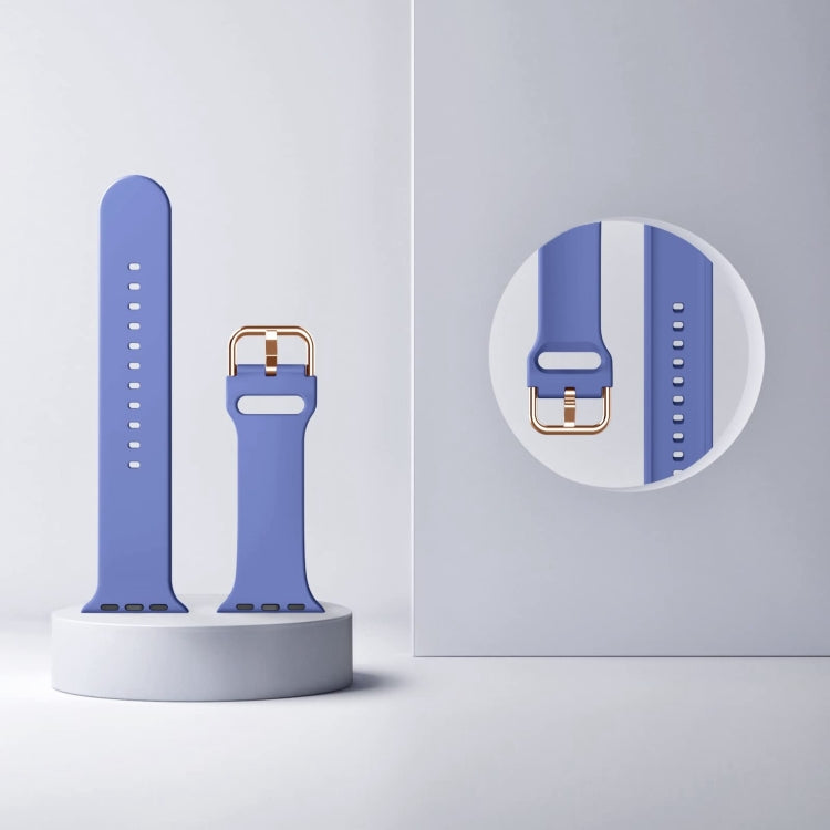 For Apple Watch Series 9 41mm Pin Buckle Silicone Watch Band(Cyan Blue) by buy2fix