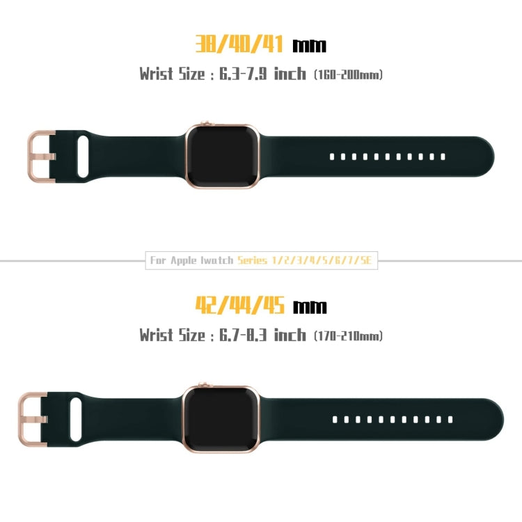 For Apple Watch Series 9 41mm Pin Buckle Silicone Watch Band(Dark Green) by buy2fix